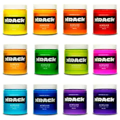 PINTURAS KRACK - Pack Acrílicos Terciario – 12 Colores de 250 ml