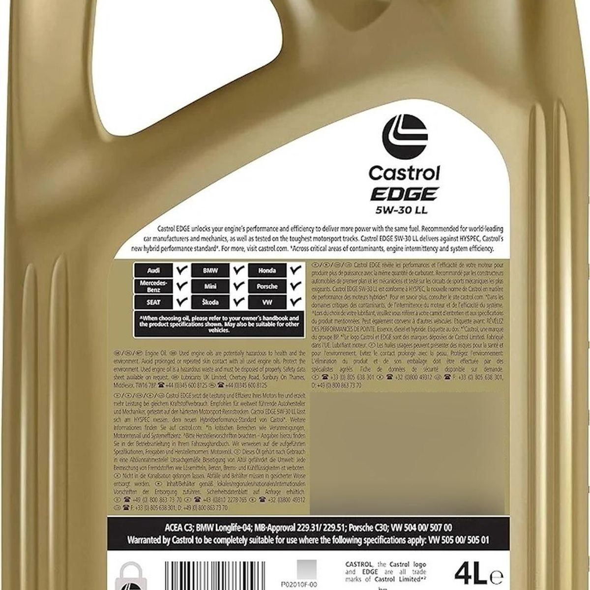 CASTROL - Castrol Edge 5w-30 Ll 4 Lt Dpf Sintetico Bencinero - Diesel