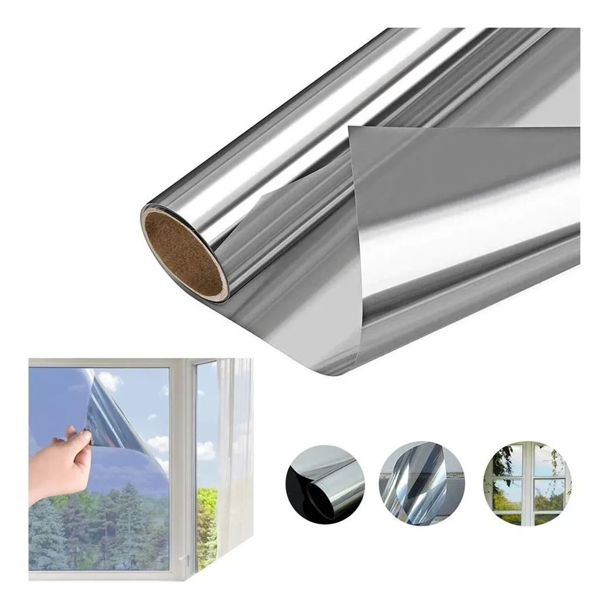 GENERICO - Film Espejeado Exterior Para Para Ventana Anti Sol 50×150 Cm