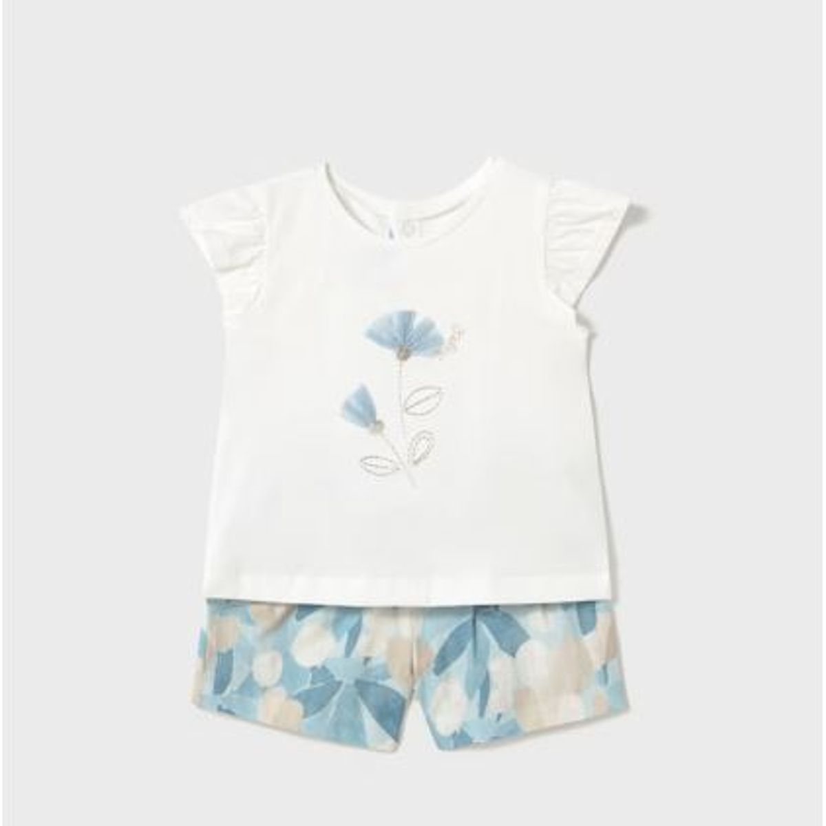 MAYORAL - Conjunto pantalon corto floral y camiseta bebe niña