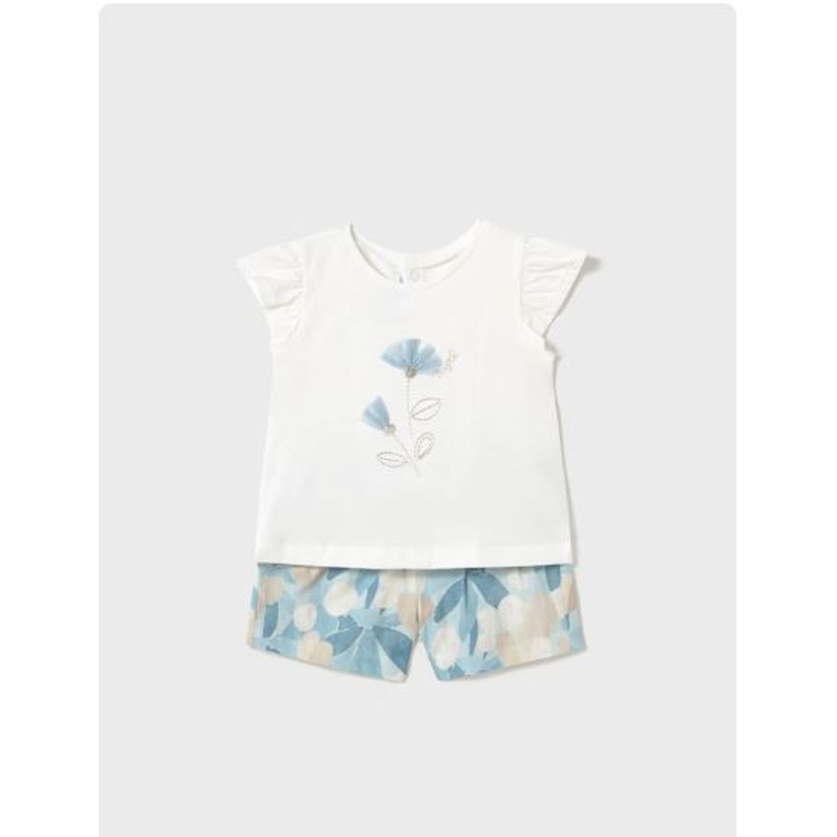 MAYORAL - Conjunto pantalon corto floral y camiseta bebe niña