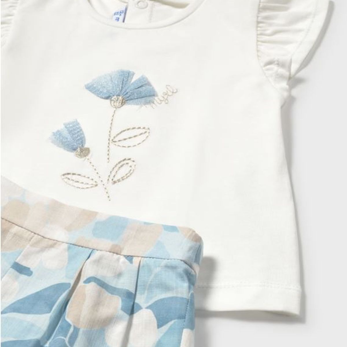 MAYORAL - Conjunto pantalon corto floral y camiseta bebe niña