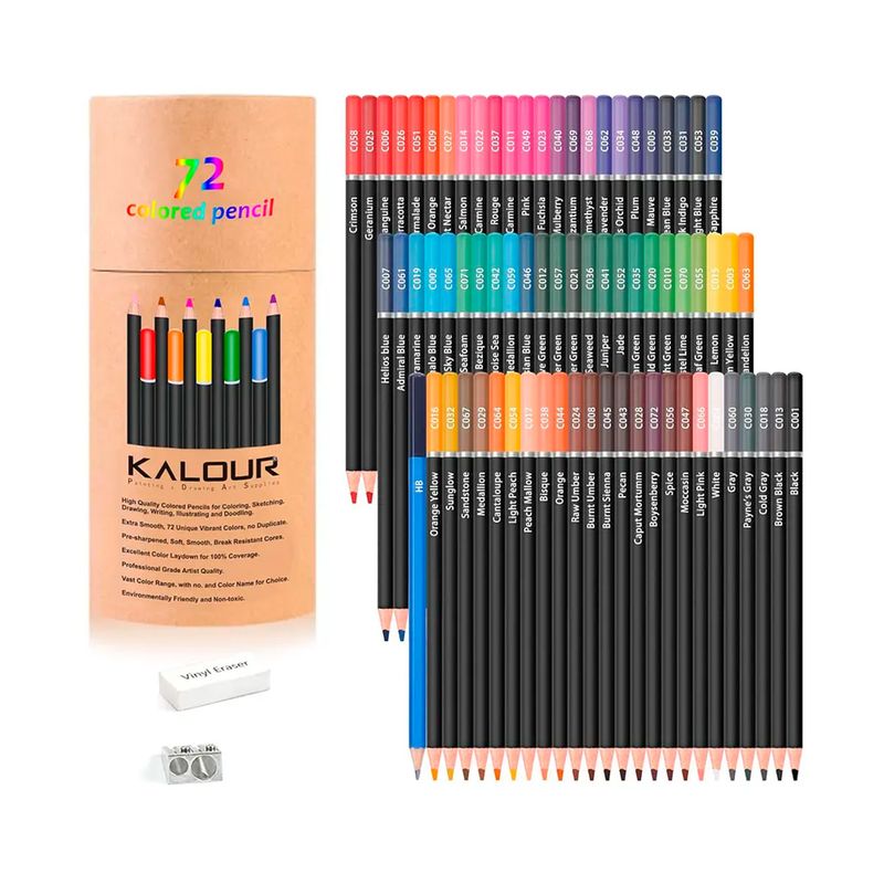 GENERICO - Juego De Lapices De Colores 72pzs Arte Dibujo Profesional
