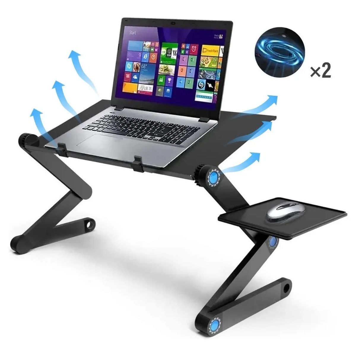 MOVI - MESA AJUSTABLE PARA NOTEBOOK CON VENTILADOR USB ANTICALOR