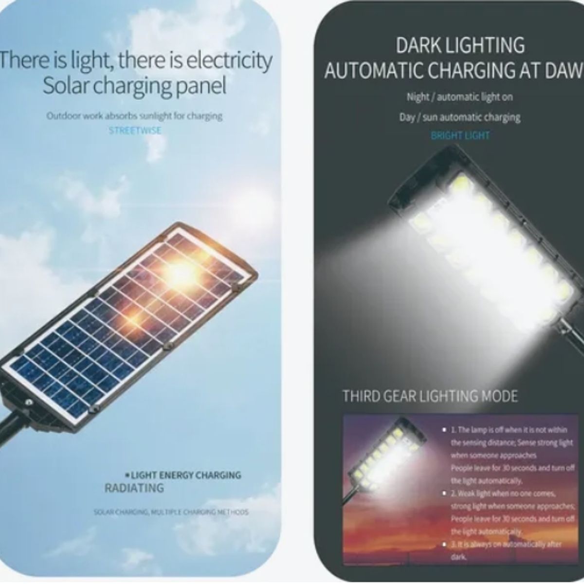 GENERICO - X3 Foco Solar Led Exterior Sensor De Movimiento1000w