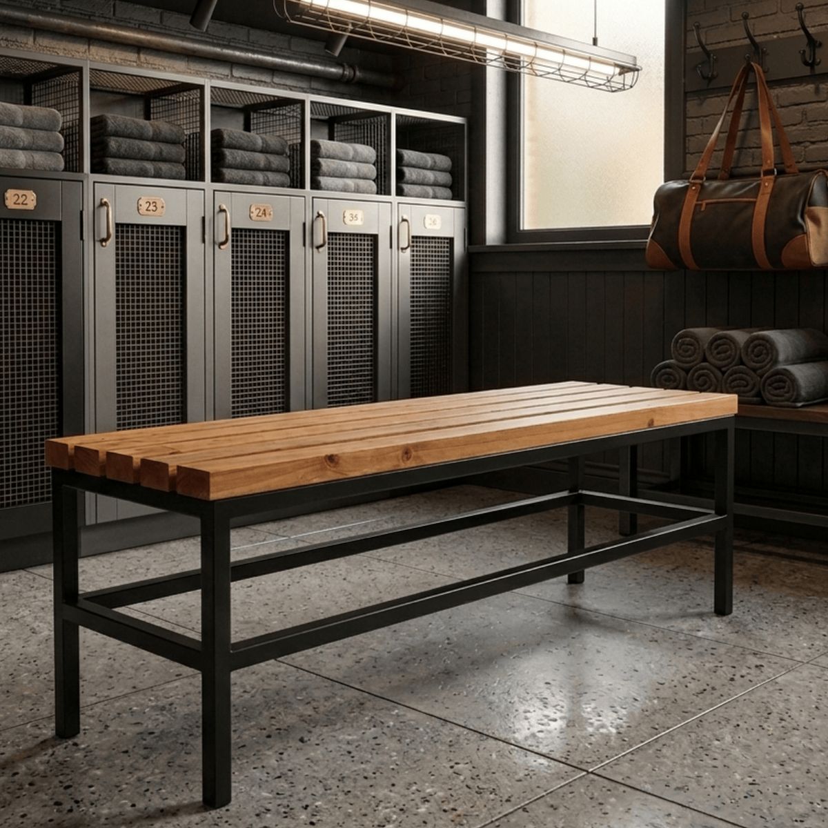 NSCOMPANY - Banca Viena de Madera y Metal 100 X 45 X 45 - Negro
