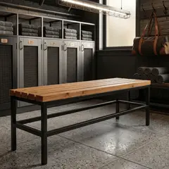 NSCOMPANY - Banca Viena de Madera y Metal 100 X 45 X 45 - Negro