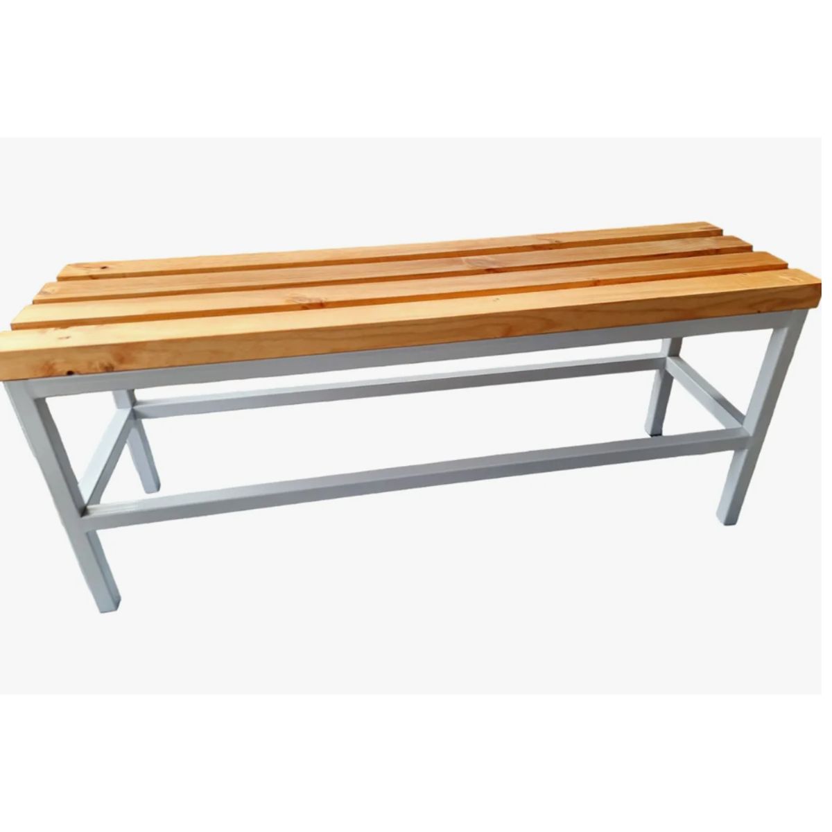 GENERICO - Banca Viena de Madera y Metal 100 X 45 X 35 - Gris perla