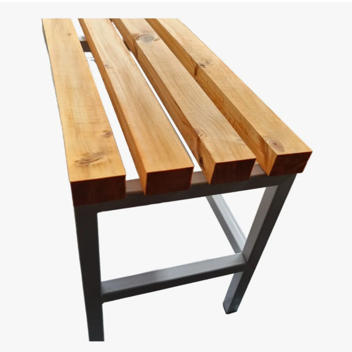 GENERICO - Banca Viena de Madera y Metal 100 X 45 X 35 - Gris perla