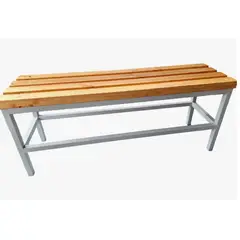 GENERICO - Banca Viena de Madera y Metal 120 X 45 X 35 - Gris perla