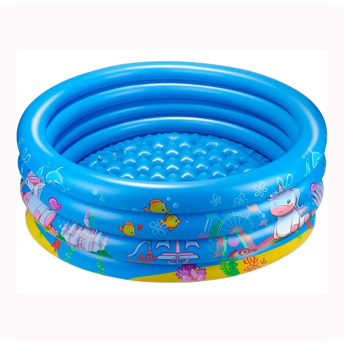 GENERICO - Piscina Inflable Plástico Azul Bebe 4 Anillos