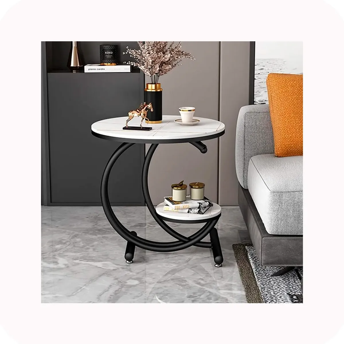 GENERICO - Mesa De Centro De 2 Niveles Mesa Auxiliar  De Lujo