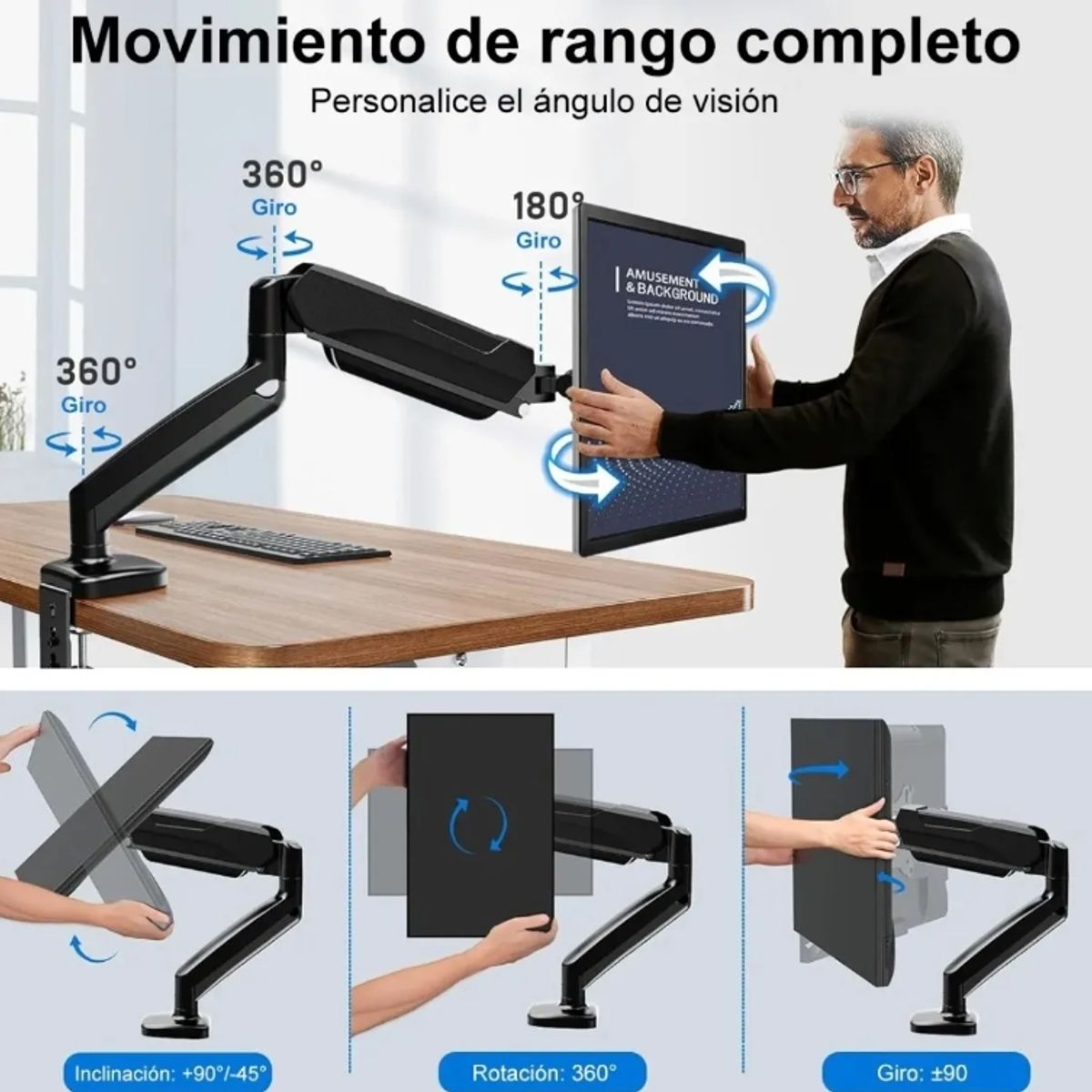 GENERICO - Soporte Monitor Escritorio 10 -32 Pulgadas Brazo Articulado