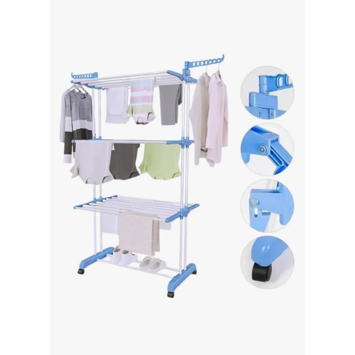 GENERICO - Tendedero Ropa Colgador Pechero Plegable 3 Niveles