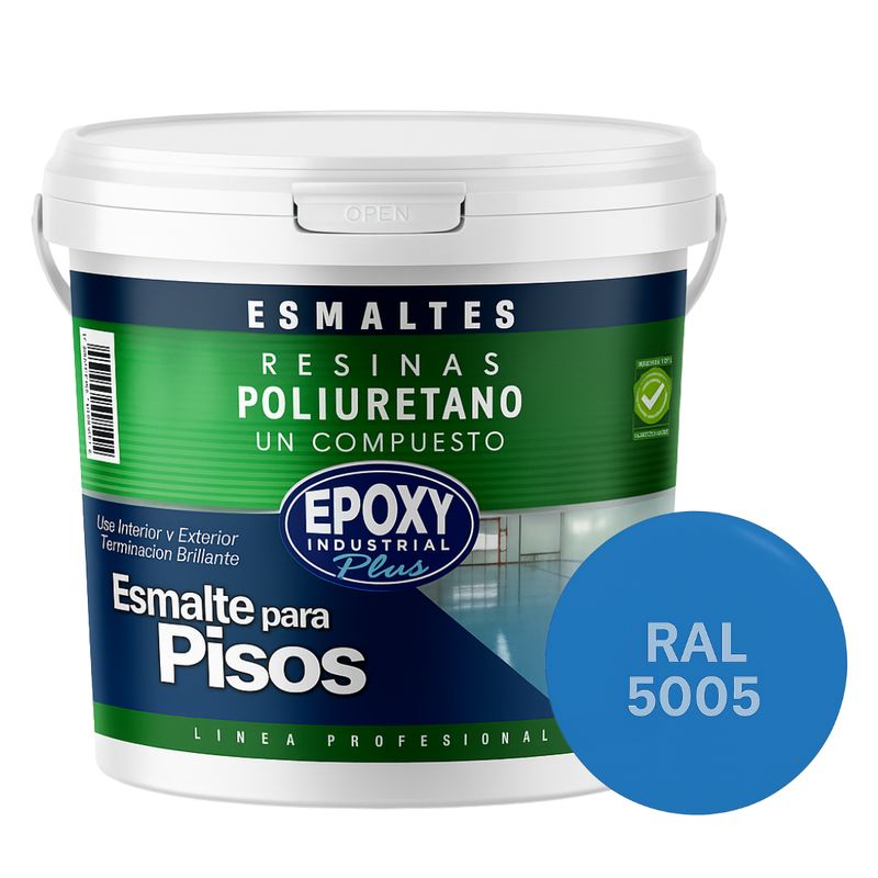 EPOXY - PINTURA PISOS ALTO TRÁFICO - POLIURETANO BASE AGUA 1K - GALÓN RAL 5005