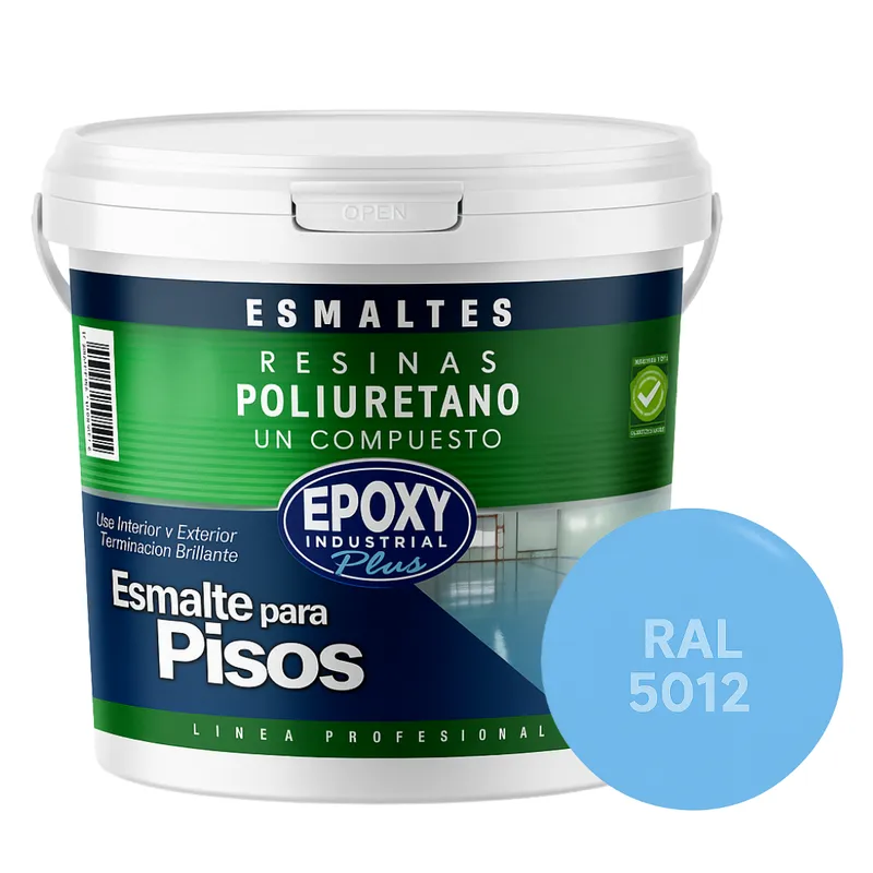 EPOXY - PINTURA PISOS ALTO TRÁFICO - POLIURETANO BASE AGUA 1K - GALÓN RAL 5012