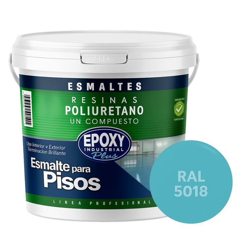 EPOXY - PINTURA PISOS ALTO TRÁFICO - POLIURETANO BASE AGUA 1K - GALÓN RAL 5018