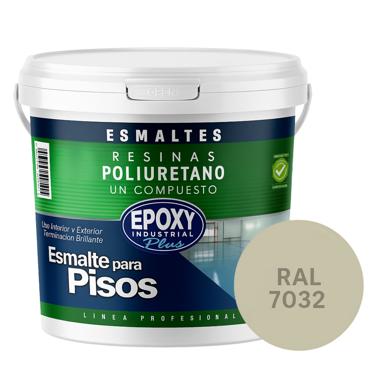 EPOXY - PINTURA PISOS ALTO TRÁFICO - POLIURETANO BASE AGUA 1K - GALÓN RAL 7032