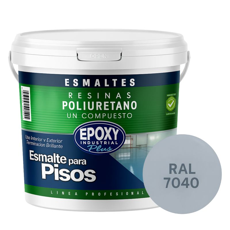 EPOXY - PINTURA PISOS ALTO TRÁFICO - POLIURETANO BASE AGUA 1K - GALÓN RAL 7040