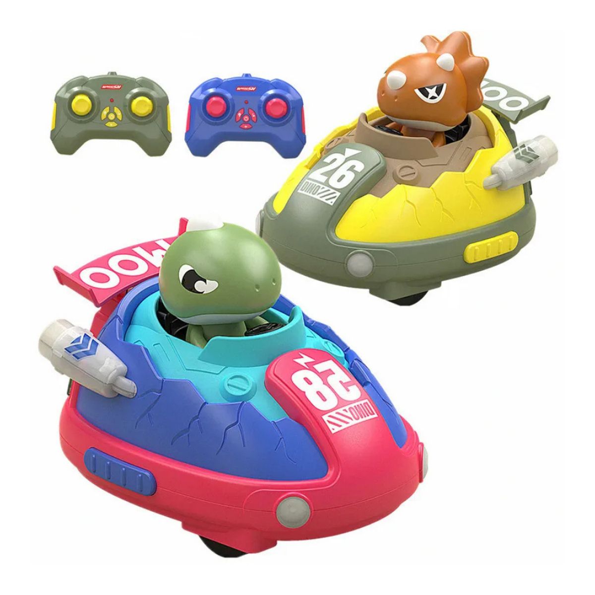 FLIPEREX - Set de Autitos Chocadores a Control Remoto Piloto Saltarin