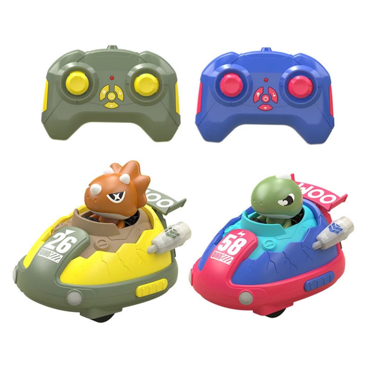 FLIPEREX - Set de Autitos Chocadores a Control Remoto Piloto Saltarin