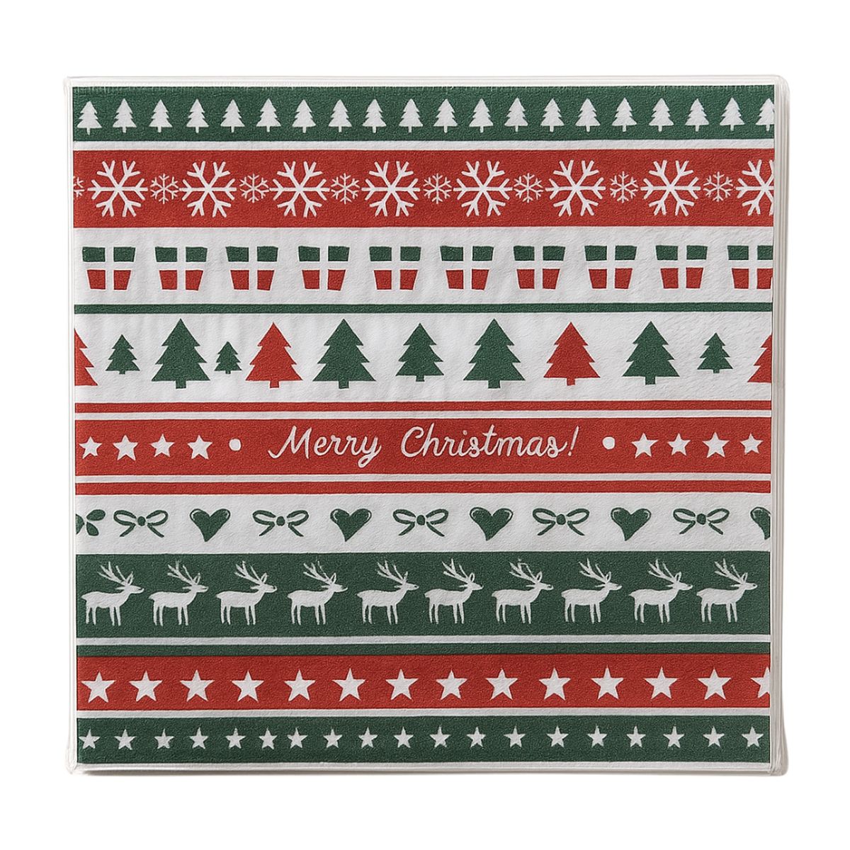 FLIPEREX - Set de 40 Servilletas Navideñas Con Diseños Variados Decorativos - Blanco - ARBOLES