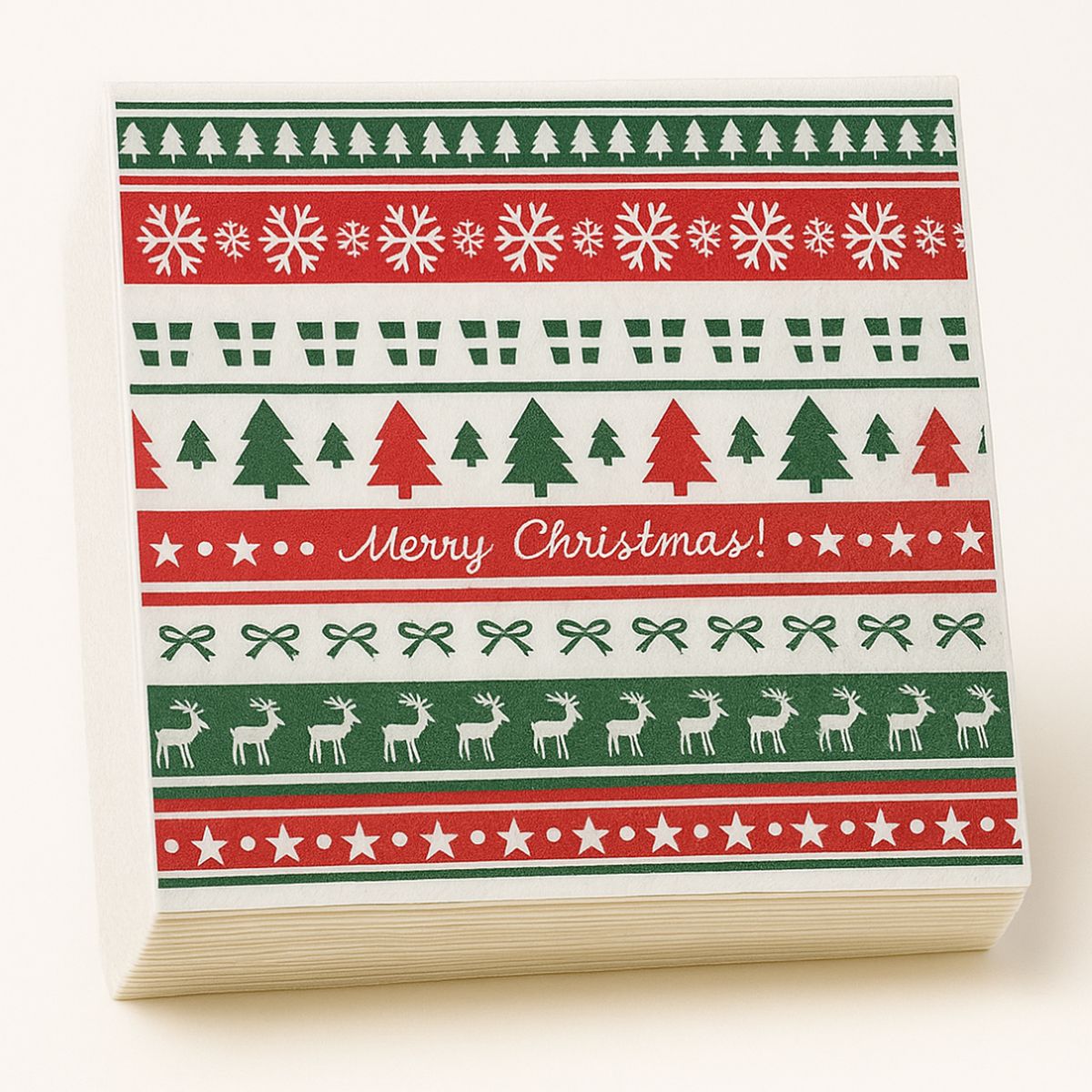 FLIPEREX - Set de 40 Servilletas Navideñas Con Diseños Variados Decorativos - Blanco - ARBOLES