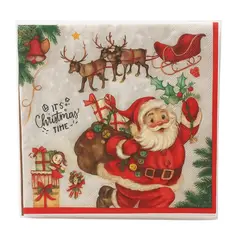 FLIPEREX - Set de 40 Servilletas Navideñas Con Diseños Variados Decorativos - Blanco - NAVIDAD