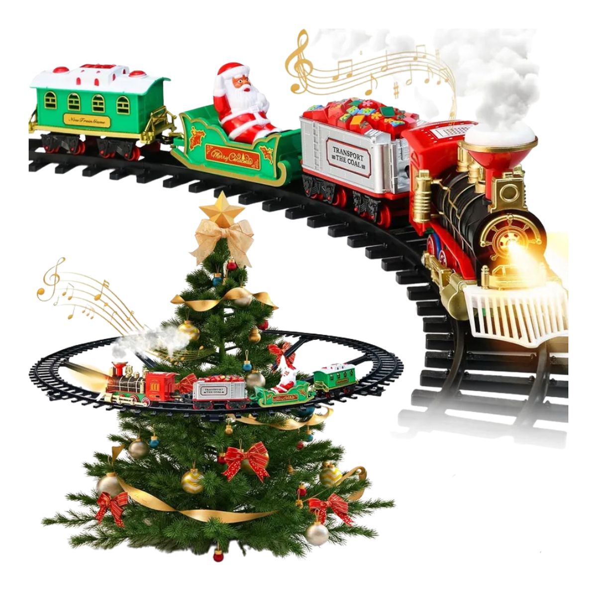 FLIPEREX - Tren Navideño Electrico Para Arbol Navidad Decorativo Pino
