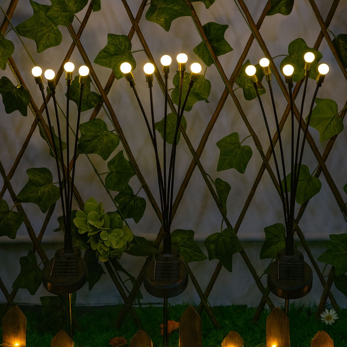 FLIPEREX - Set 2 Luces Solares Exterior Jardin Estaca Decorativa Led - Amarillo