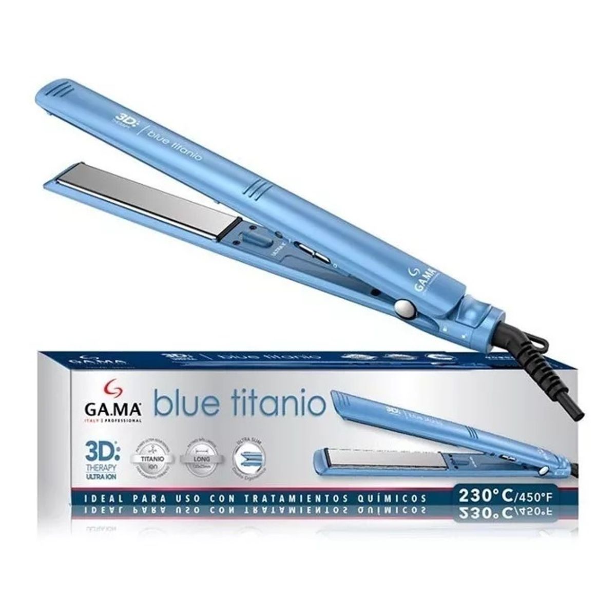 GAMA - Plancha De Cabello Gama Italy 3d Therapy Ultra Blue Titanio