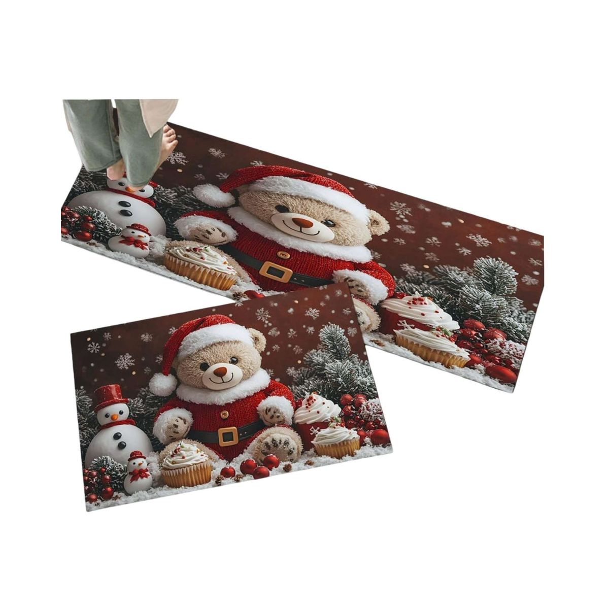 GENERICO - SET DE ALFOMBRA NAVIDEÑA PARA LA COCINA