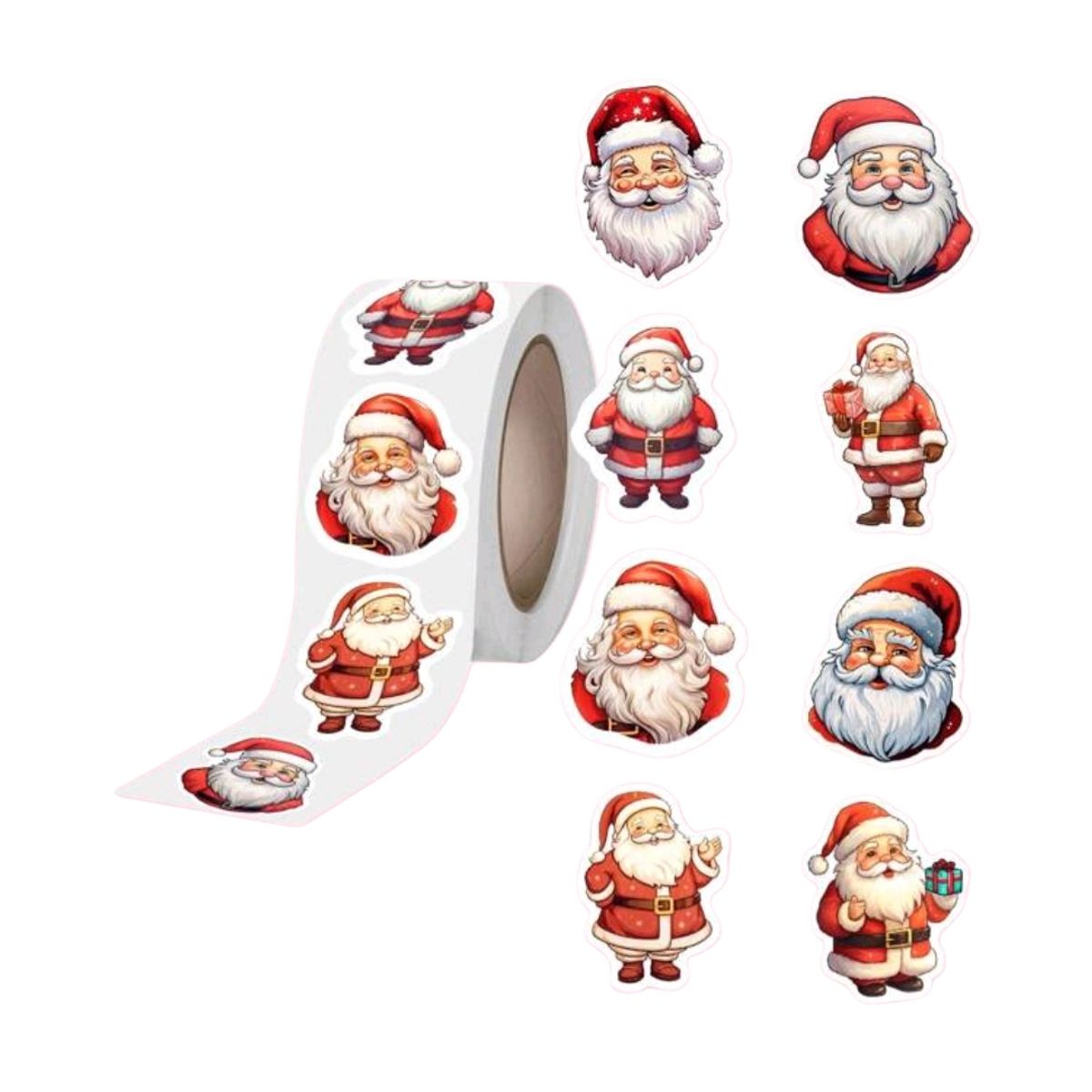 GENERICO - 500 Etiquetas Autoadhesivas Navidad 2,5 cm Rollo Pegatina