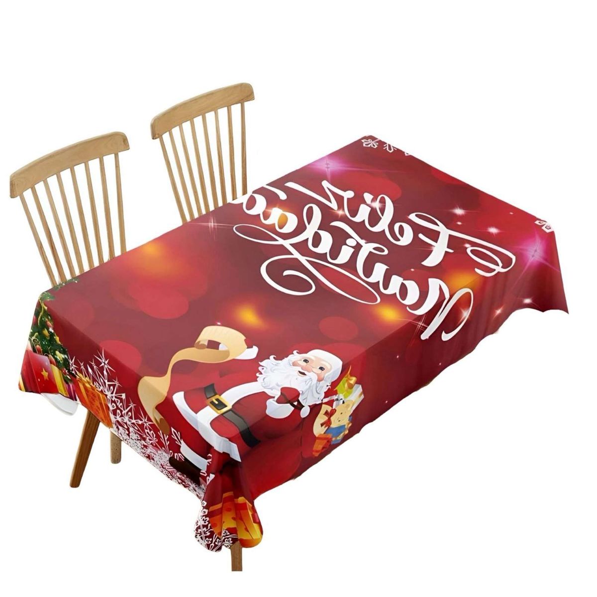 GENERICO - MANTEL DECORATIVO ANTIMANCHAS NAVIDAD LUCES
