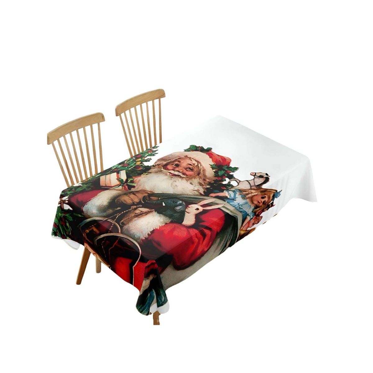 GENERICO - MANTEL DECORATIVO ANTIMANCHAS NAVIDAD JUGUETES