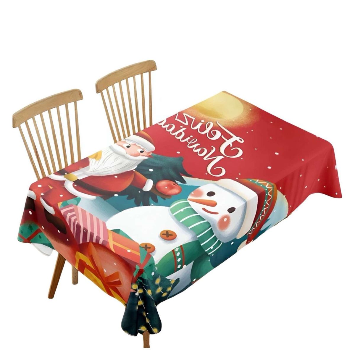 GENERICO - MANTEL DECORATIVO ANTIMANCHAS NAVIDAD MUÑECO DE NIEVE