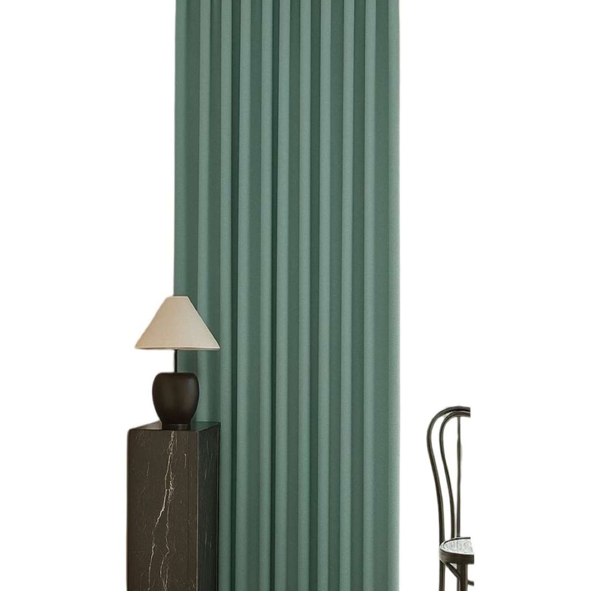 GENERICO - CORTINA LIVING DORMITORIO CON ARGOLLA TURQUESA