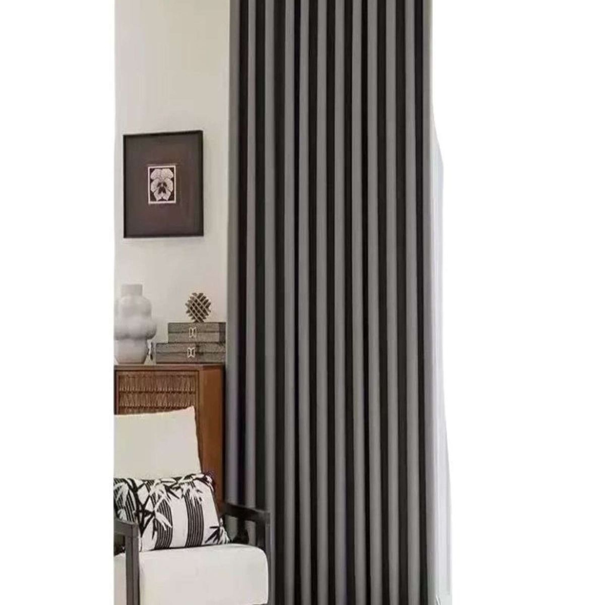 GENERICO - CORTINA LIVING DORMITORIO CON ARGOLLA GRIS