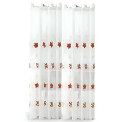 GENERICO - 2 PANEL DE CORTINA VISILLO TRANSPARENTE DISEÑO NAVIDEÑO 140X230 CM V1