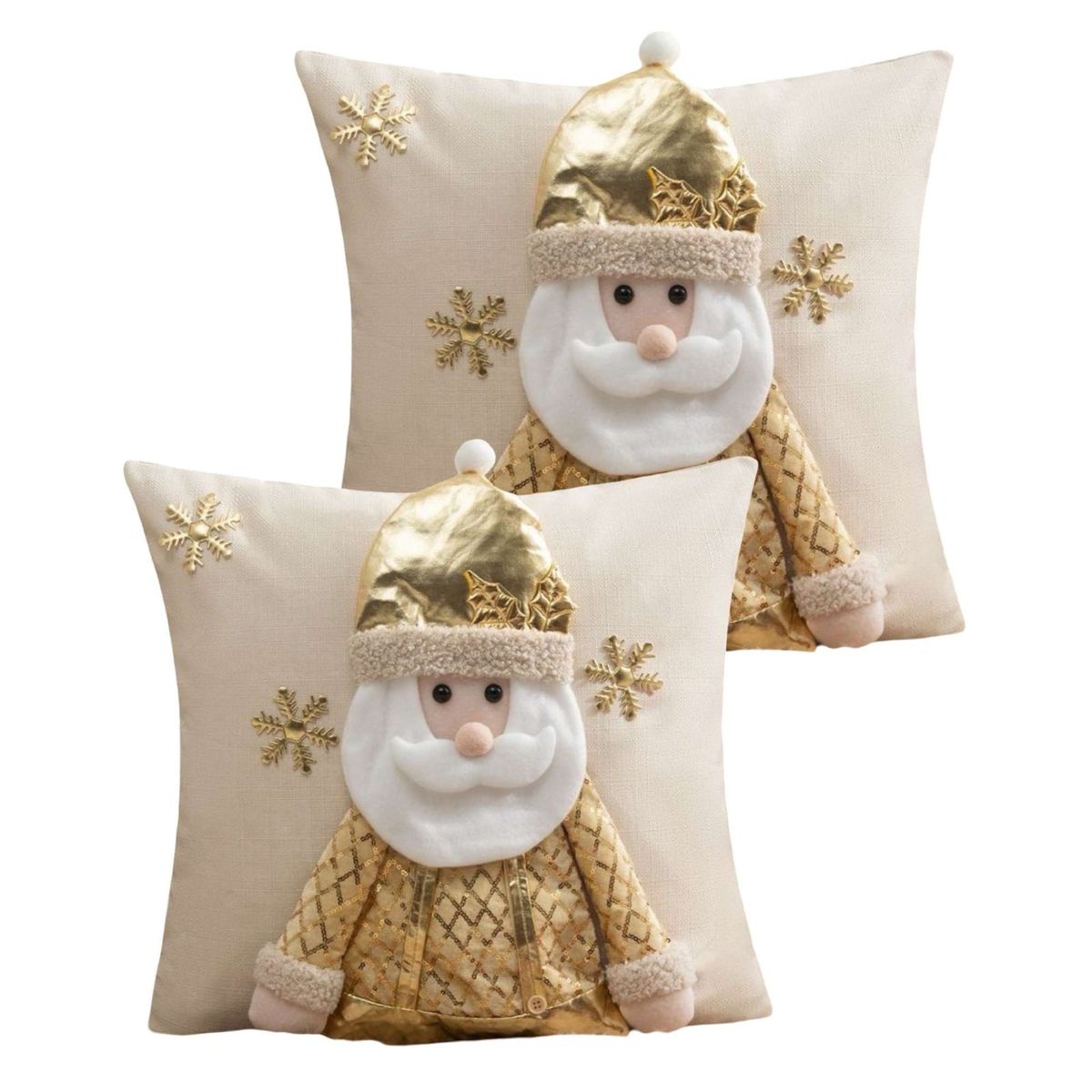 GENERICO - SET DE 2 FUNDAS DE COJIN PARA NAVIDAD 3D   B6