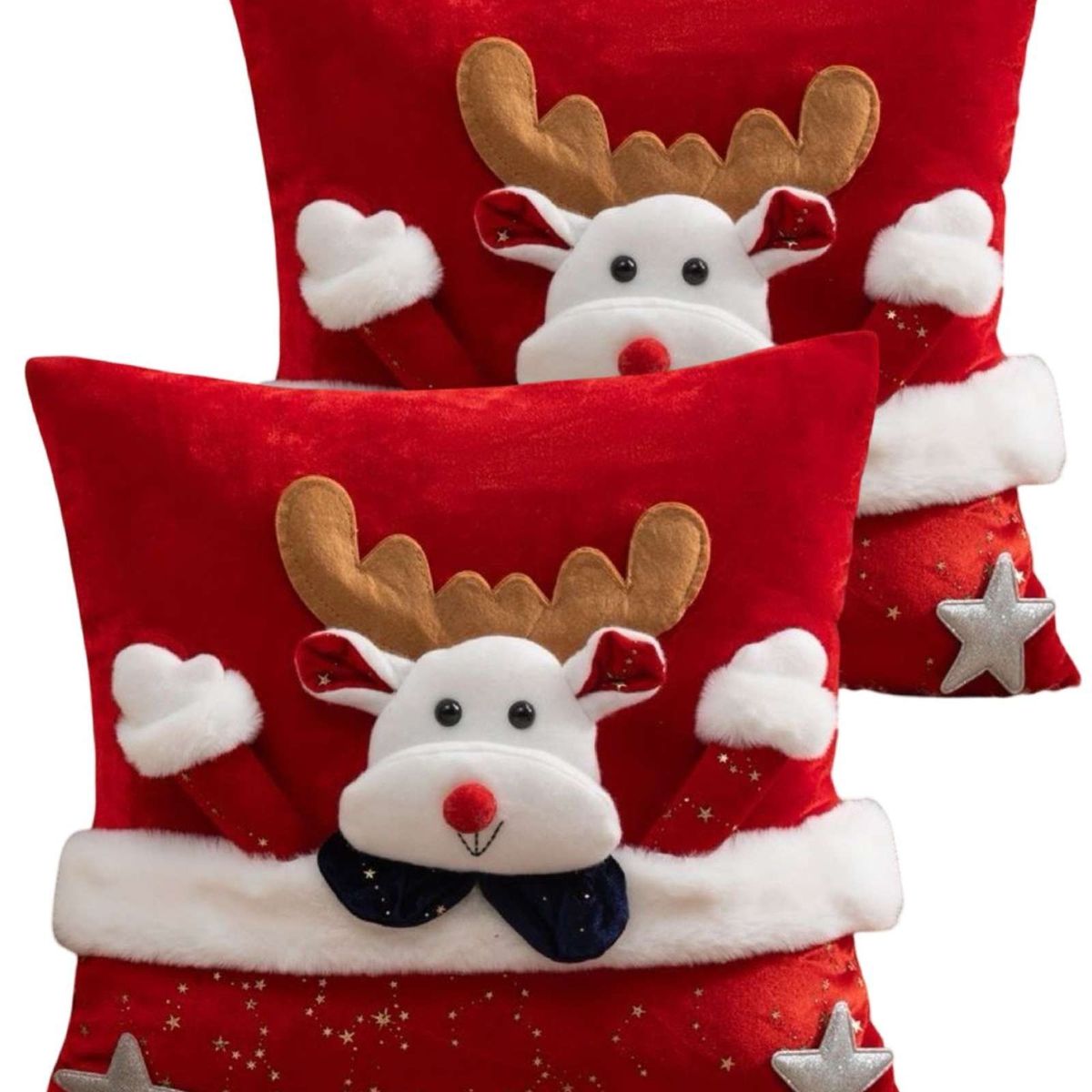 GENERICO - SET DE 2 FUNDAS DE COJIN PARA NAVIDAD 3D   B8