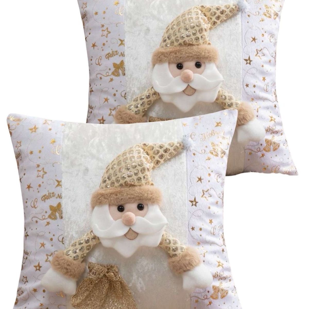 GENERICO - SET DE 2 FUNDAS DE COJIN PARA NAVIDAD 3D   B9