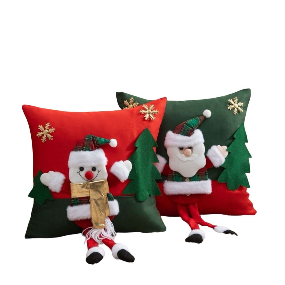 GENERICO - SET DE 2 FUNDAS DE COJIN PARA NAVIDAD 3D   B14