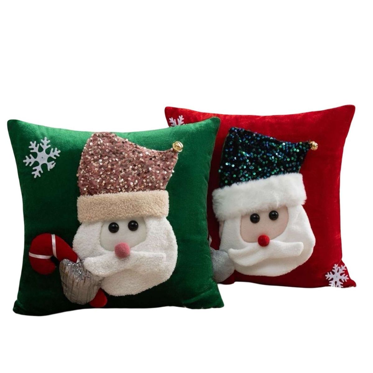 GENERICO - SET DE 2 FUNDAS DE COJIN PARA NAVIDAD 3D   B22