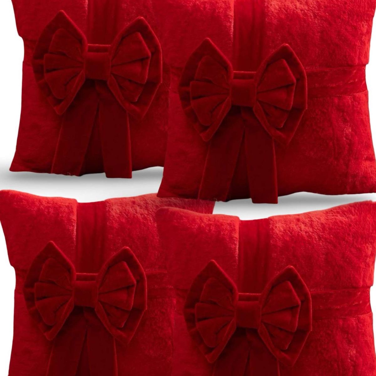 GENERICO - SET DE 4 FUNDAS DE COJIN PARA NAVIDAD 3D   B7