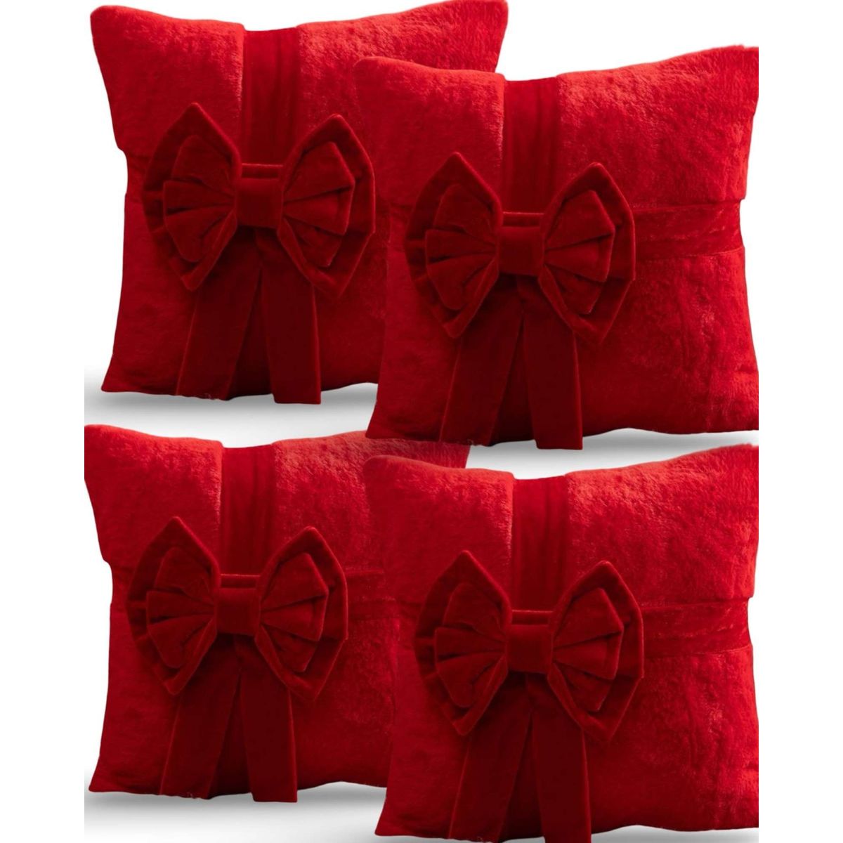 GENERICO - SET DE 4 FUNDAS DE COJIN PARA NAVIDAD 3D   B7