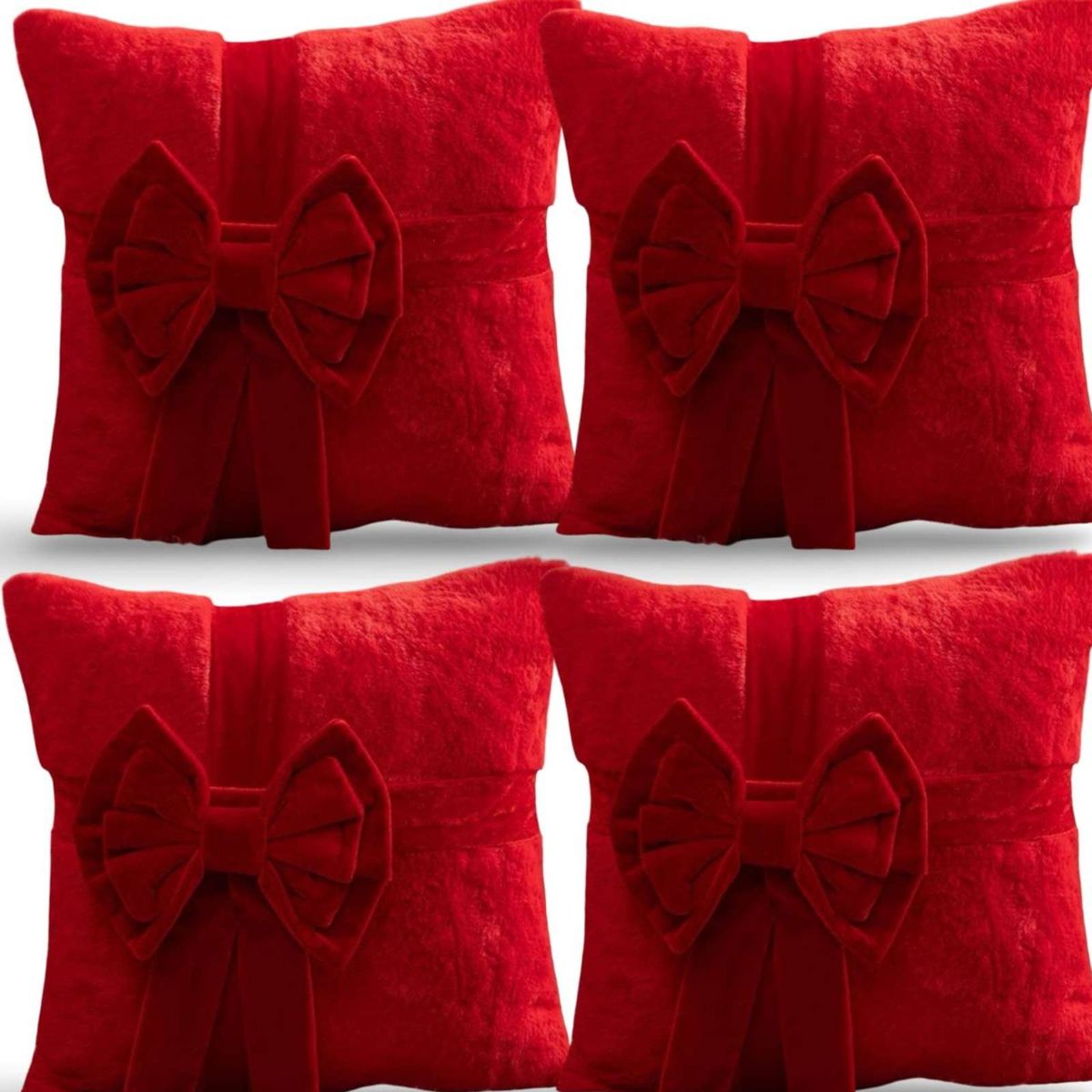 GENERICO - SET DE 4 FUNDAS DE COJIN PARA NAVIDAD 3D   B7