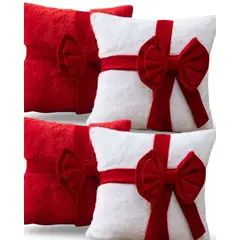 GENERICO - SET DE 4 FUNDAS DE COJIN PARA NAVIDAD 3D  B12