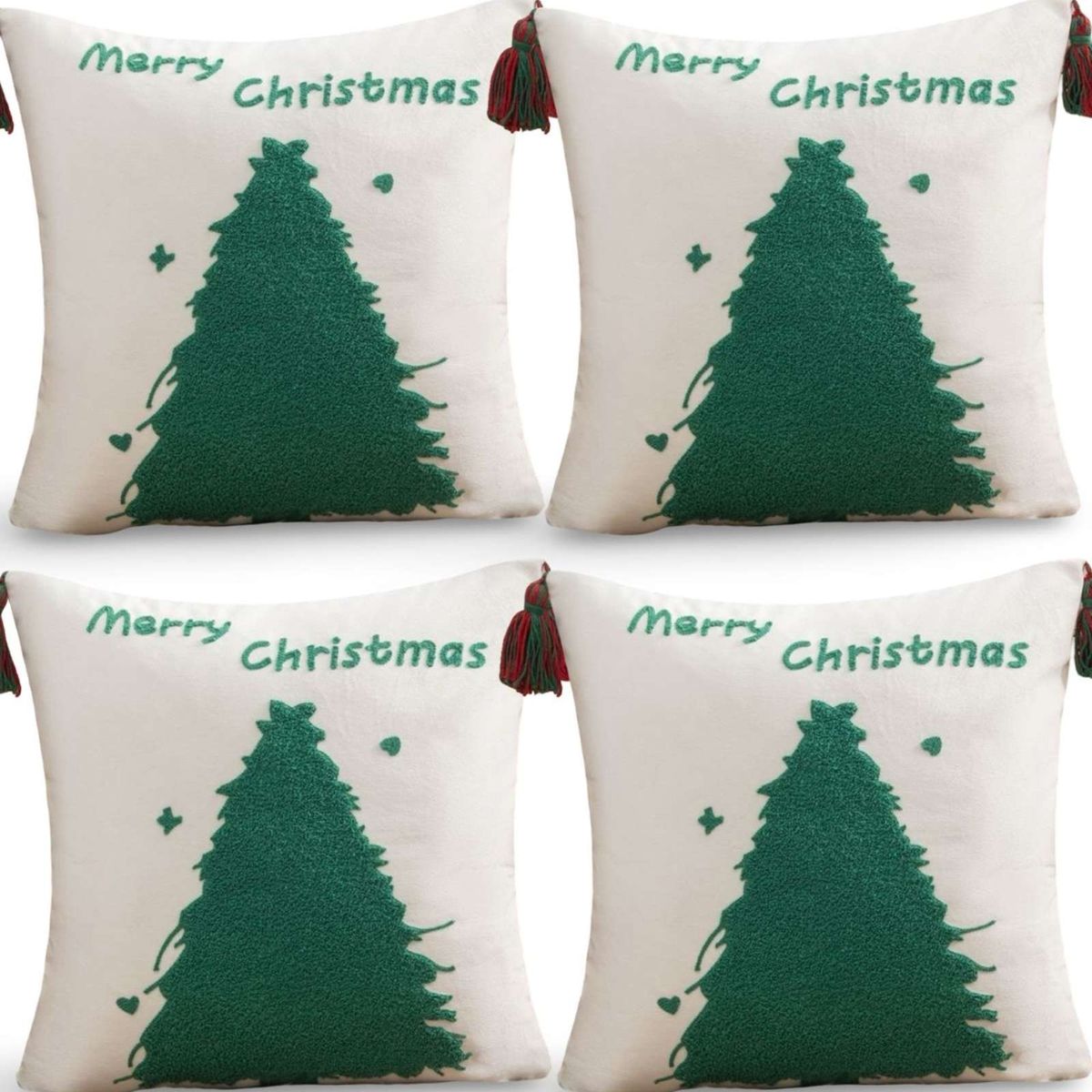 GENERICO - SET DE 4 FUNDAS DE COJIN PARA NAVIDAD A1