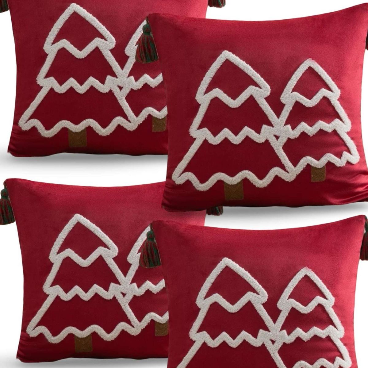 GENERICO - SET DE 4 FUNDAS DE COJIN PARA NAVIDAD A3